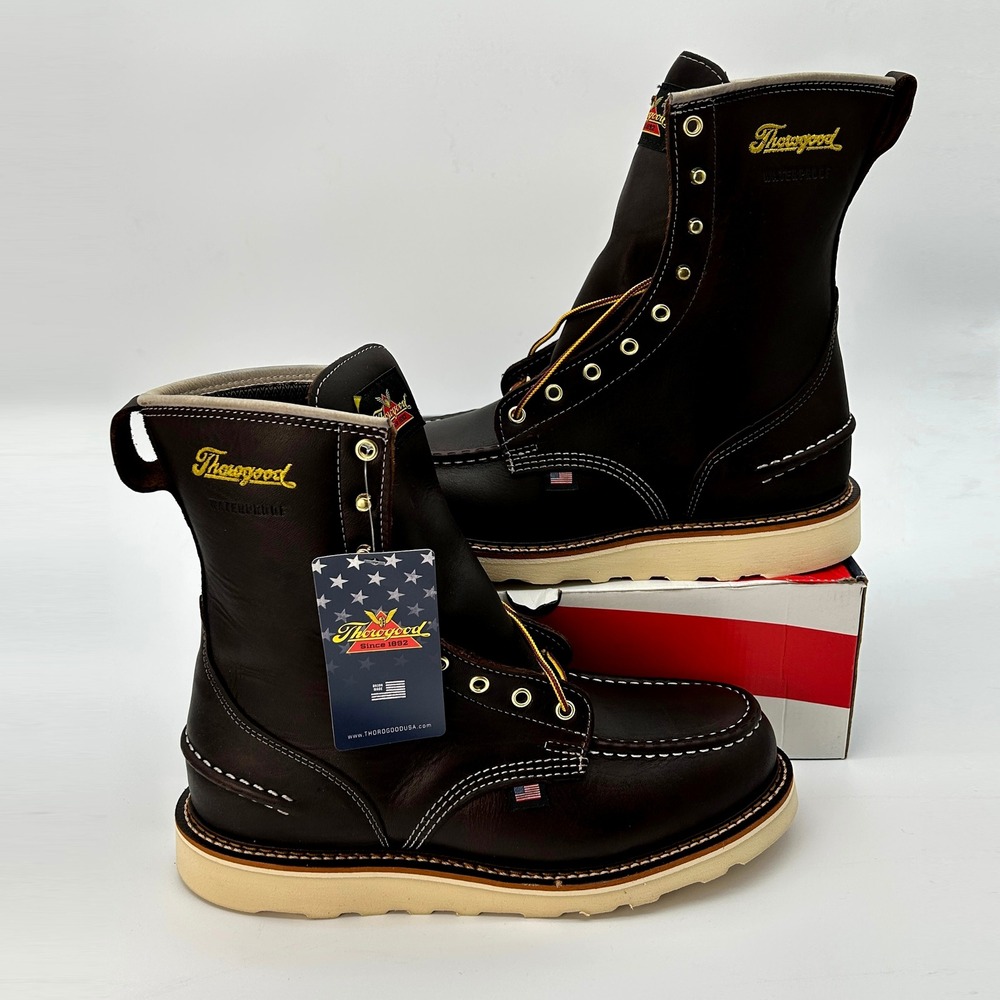 Thorogood 1957 Series 8" Waterproof Moc Toe Work Boots Mens Sz 10 D NEW 814-3800